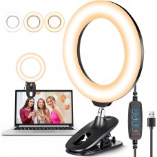 EICAUS Lighting for Video Recording, Selfie Ringlight with Clip for Computer