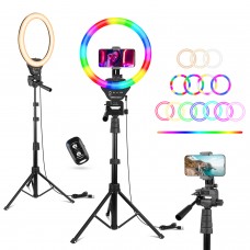 EICAUS 12" RGB Ring Light with Tripod Stand and Phone Holder